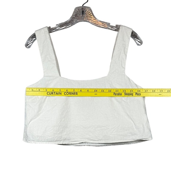 Show Me Your Mumu White Linen Cropped Tank Top, White, Size Small - Picture 5 of 6